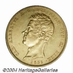 Sardinia. Carlo Alberto Gold 100 lire 1833P,