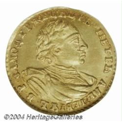 Peter the Great gold 2 Roubles 1720, KM158.5,