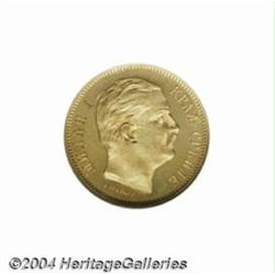 Milan, Obrenovich IV gold 10 Dinara 1882V,