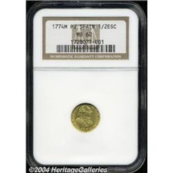 Charles III Gold 1/2 escudo 1774 M-PJ, Fr-290,