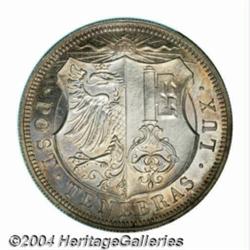 Geneva. 5 francs 1848, Arms/Date and value,