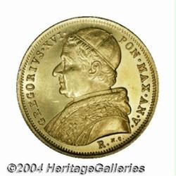 Gregory XVI gold 10 Scudi 1835R, Bust