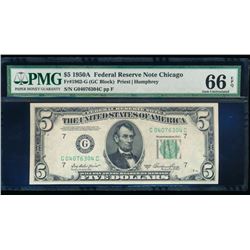 1950A $5 Chicago Federal Reserve Note PMG 66EPQ