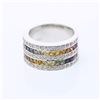 Image 1 : 14KT White Gold 1.92ctw Multi Color Sapphire and Diamond Ring