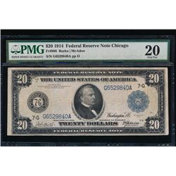 1914 $20 Chicago Federal Reserve Note PMG 20