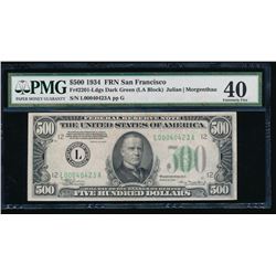 1934 $500 San Francisco Federal Reserve Note PMG 40