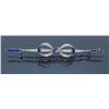 Image 2 : Platinum 1.08ctw Sapphire and Diamond Pin