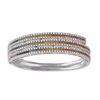 Image 1 : 14KT White Gold 4.34ctw Multi Color Sapphire and Diamond Bracelet
