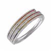 Image 2 : 14KT White Gold 4.34ctw Multi Color Sapphire and Diamond Bracelet