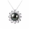 Image 1 : 14KT White Gold 14.27ct Pearl and Diamond Pendant with Chain