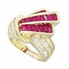 Image 7 : 14KT Yellow Gold Ruby and Diamond Ring