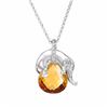 Image 1 : 14KT White Gold 10.66ct Citrine and Diamond Pendant with Chain