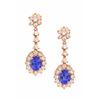 Image 1 : 14KT Rose Gold 3.08ctw Tanzanite and Diamond Earrings