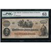 Image 1 : 1862-63 $100 Confederate States of America Note PMG 63