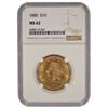 Image 1 : 1880 $10 Liberty Head Eagle Gold Coin NGC MS62