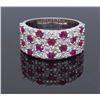 Image 1 : 14KT White Gold 1.60ctw Ruby and Diamond Ring