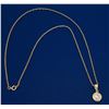 Image 4 : 14KT Yellow Gold 0.20ct Diamond Pendant with Chain