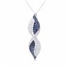 Image 1 : 14KT White Gold 1.04ctw Blue Sapphire and Diamond Pendant with Chain