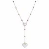 Image 1 : 14KT White Gold 3.17ctw Multi Color Sapphire and Diamond Necklace