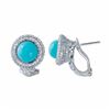 Image 1 : 14KT White Gold 2.32ctw Turquoise and Diamond Earrings