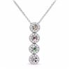 Image 1 : 18KT White Gold Multi Color Sapphire and Diamond Pendant with Chain