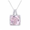Image 1 : 14KT White Gold 13.28ct Amethyst and Diamond Pendant with Chain