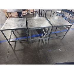 Lot of (3) 24" x 24" x 28" Tall Steel Tables