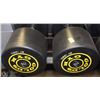 Image 1 : PAIR OF GOLDS GYM BRANDED  DUMBBELLS - 110 LBS EA