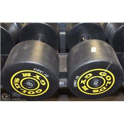 PAIR OF GOLDS GYM BRANDED DUMBBELLS  - 100 LBS EA