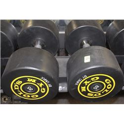 PAIR OF GOLDS GYM BRANDED DUMBBELLS - 85 LBS EA