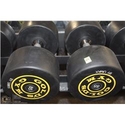 PAIR OF GOLDS GYM BRANDED DUMBBELLS  - 85 LBS EA