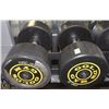 Image 1 : PAIR OF GOLDS GYM BRANDED DUMBBELLS - 70 LBS EA