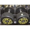 Image 1 : PAIR OF GOLDS GYM BRANDED DUMBBELLS - 70 LBS EA