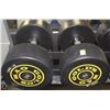 Image 1 : PAIR OF GOLDS GYM BRANDED DUMBBELLS  - 65 LBS EA
