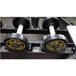 PAIR OF GOLDS GYM BRANDED DUMBBELLS  - 7.5 LBS EA