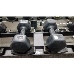 PAIR OF DUMBBELLS - 15 LBS EA