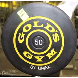 STRAIGHT BAR WITH 50 LBS - GOLD'S GYM BRANDED