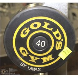 STRAIGHT BAR WITH 40 LBS - GOLD'S GYM BRANDED