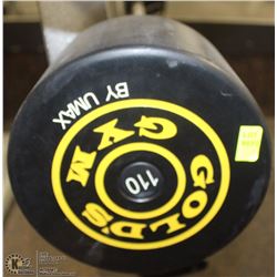STRAIGHT BAR WITH 110 LBS - GOLD'S GYM BRANDED