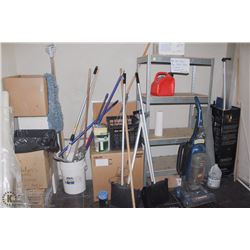 STORAGE ROOM SMALL METAL SHELF WITH CONTENTS