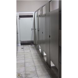 LOT OF 5 METAL BATHROOM STALL SYSTEMS