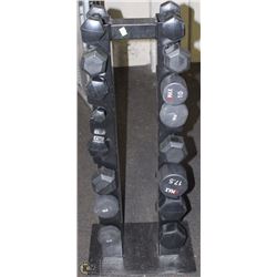 HAND WEIGHT STAND, HOLDS 16 BAR BELLS