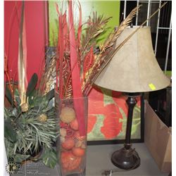 DECOR LOT OF LAMP, CANVAS PICTURE, SILK
