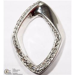 STERLING SILVER DIAMOND APRIL BIRTHSTONE PENDANT