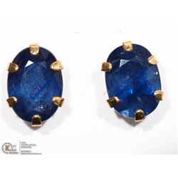 10KT YELLOW GOLD SAPPHIRE STUD EARRINGS