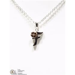 STERLING SILVER RHODIUM PLATED DIAMOND NECKLACE