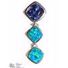 Image 1 : STERLING SILVER CREATED OPAL & TANZANITE PENDANT