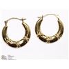 Image 2 : 10KT YELLOW GOLD CUBIC CRYSTAL HOOP EARRINGS