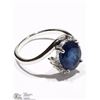 Image 3 : STERLING SILVER SAPPHIRE & CZ RING