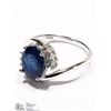 Image 4 : STERLING SILVER SAPPHIRE & CZ RING